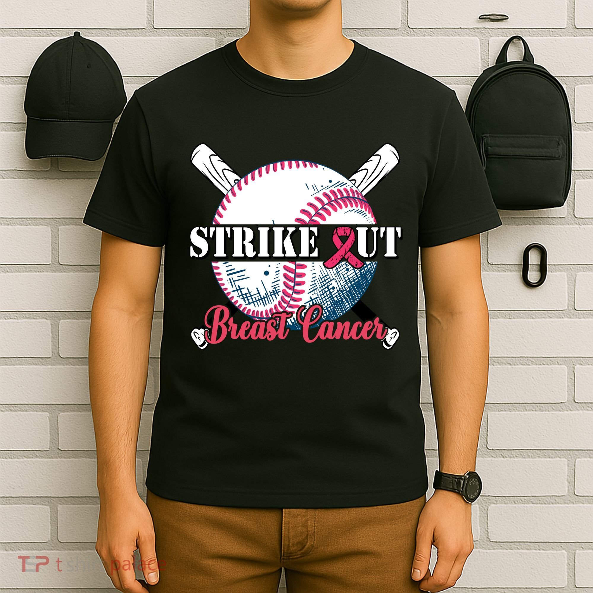 Strike Out Breast Cancer Baseball T-Shirt