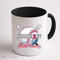 Strike Out Breast Cancer Baseball Coffee Mug thumb 1