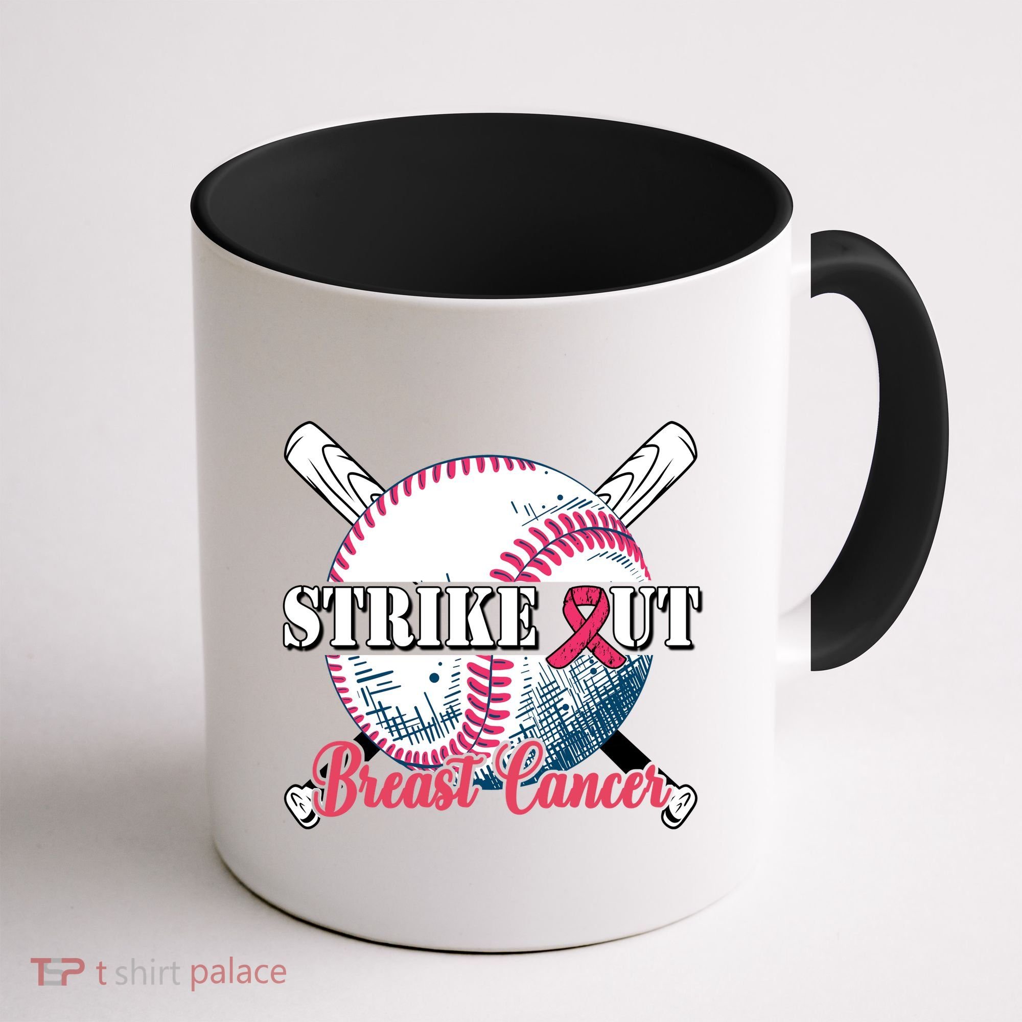 Strike Out Breast Cancer Baseball Coffee Mug