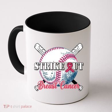 Strike Out Breast Cancer Baseball Coffee Mug