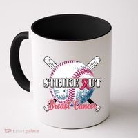 Strike Out Breast Cancer Baseball Coffee Mug thumb 0