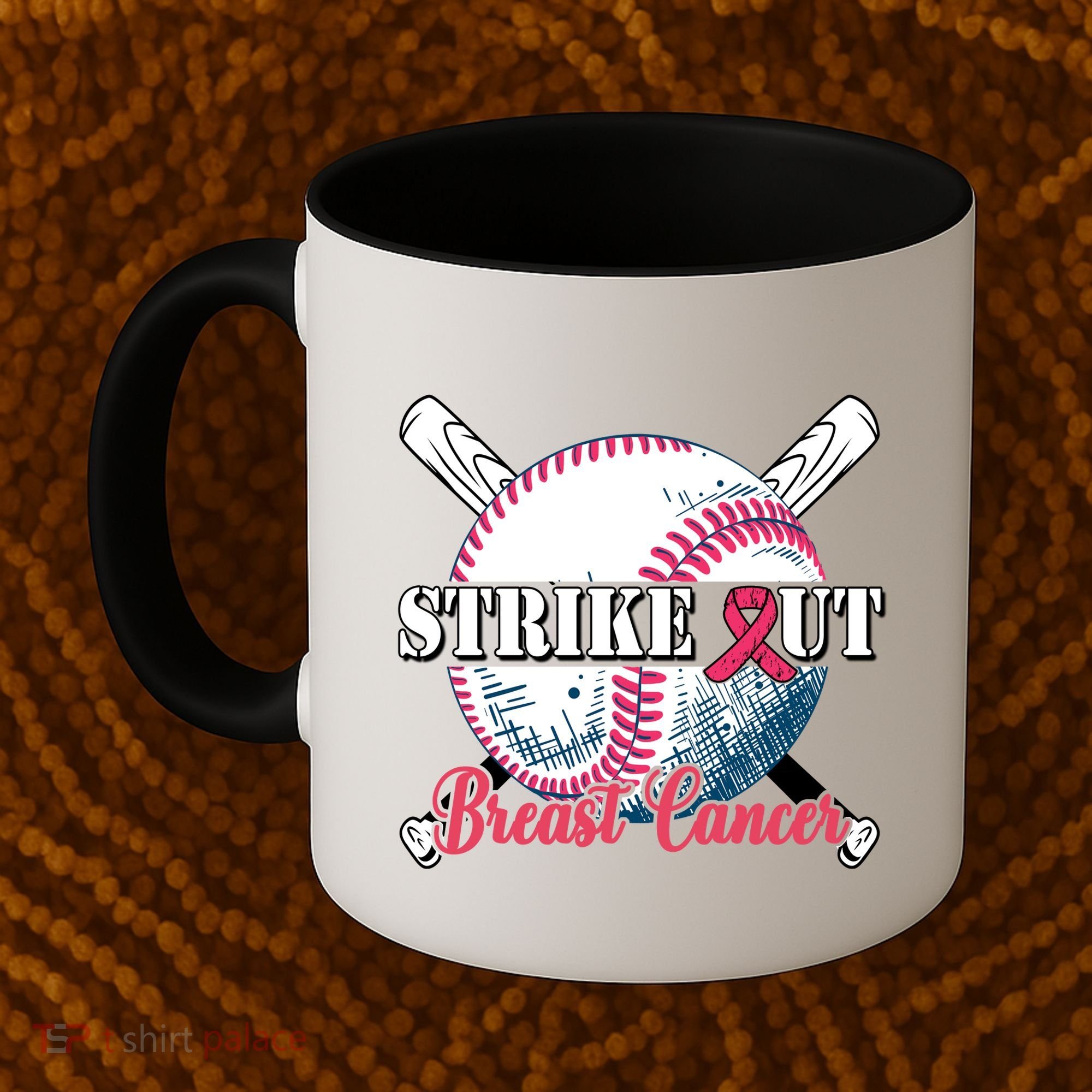 Strike Out Breast Cancer Baseball Coffee Mug