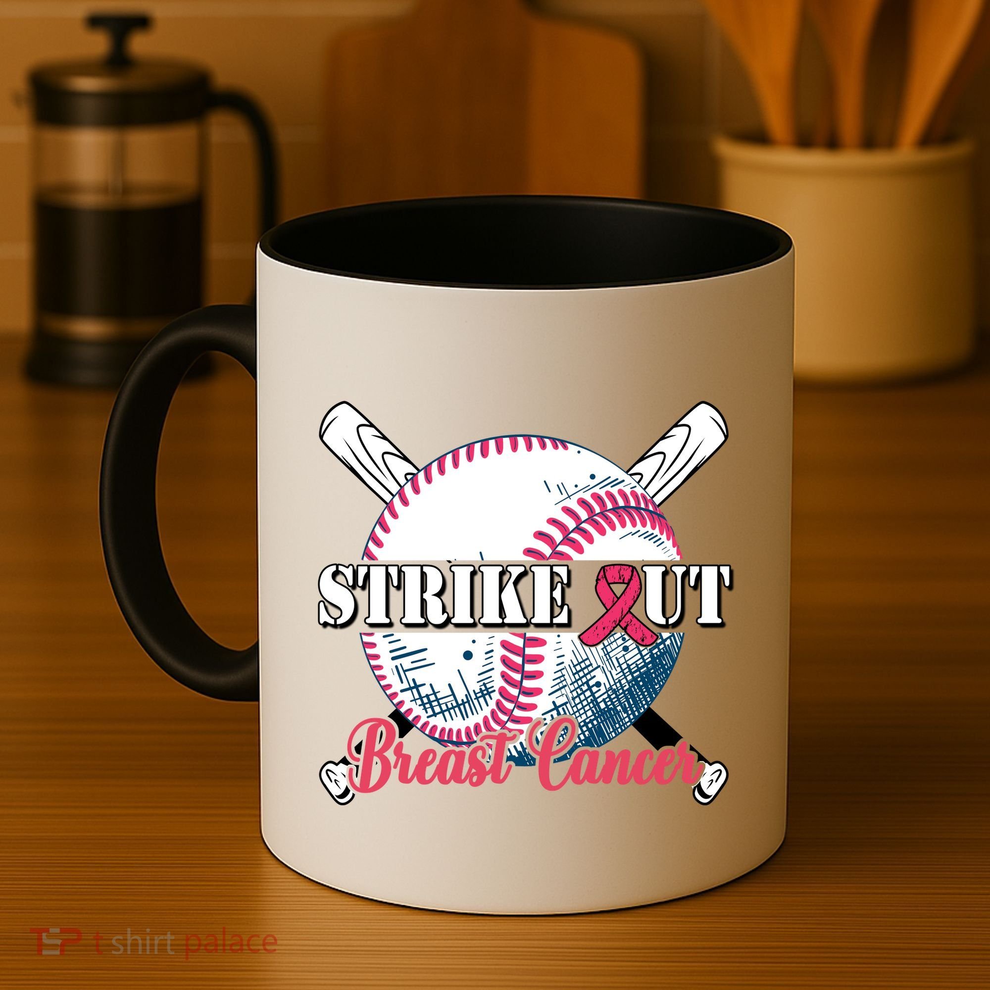 Strike Out Breast Cancer Baseball Coffee Mug