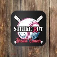 Strike Out Breast Cancer Baseball Coaster thumb 0