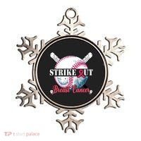Strike Out Breast Cancer Baseball Ornament thumb 0