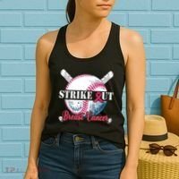 Strike Out Breast Cancer Baseball Women's Tank Top thumb 2