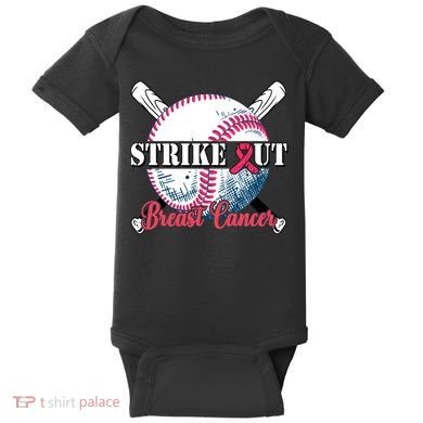 Strike Out Breast Cancer Baseball Baby Bodysuit