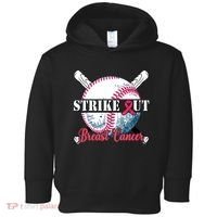 Strike Out Breast Cancer Baseball Toddler Hoodie thumb 0
