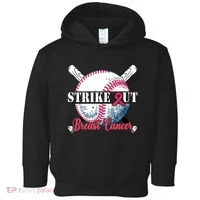 Strike Out Breast Cancer Baseball Toddler Hoodie thumb 0