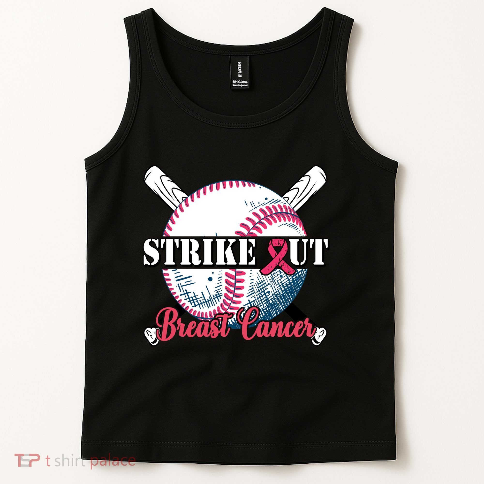 Strike Out Breast Cancer Baseball Tank Top