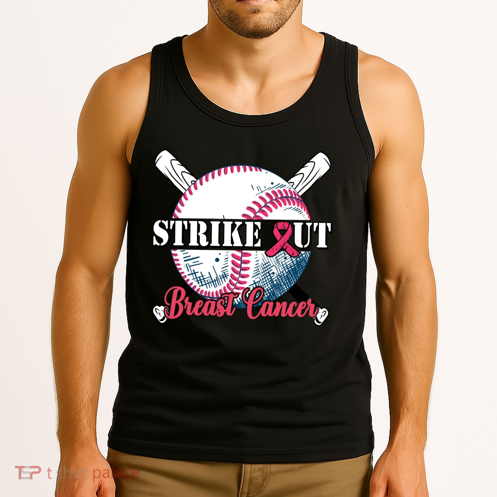 Strike Out Breast Cancer Baseball Tank Top