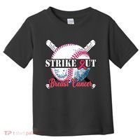 Strike Out Breast Cancer Baseball Toddler T-Shirt thumb 0