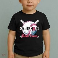 Strike Out Breast Cancer Baseball Toddler T-Shirt thumb 2
