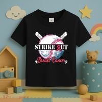 Strike Out Breast Cancer Baseball Toddler T-Shirt thumb 3