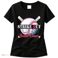 Strike Out Breast Cancer Baseball Women's T-Shirt thumb 0