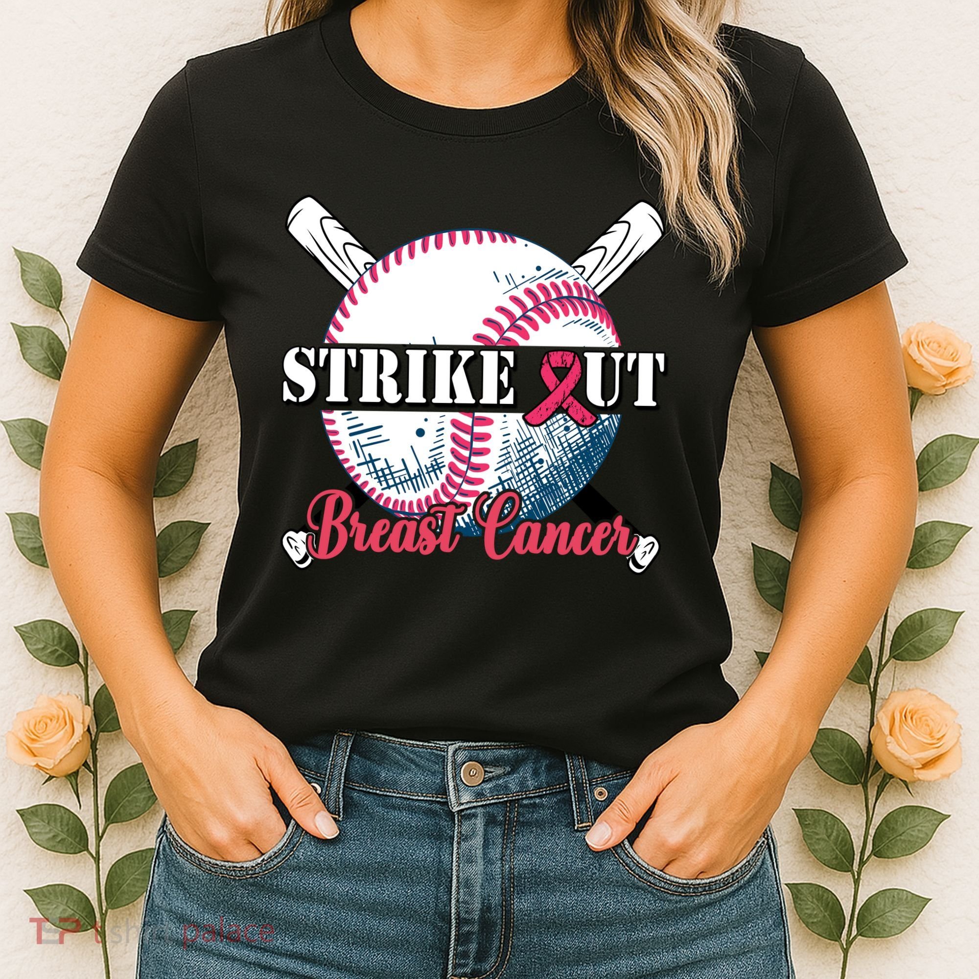 Strike Out Breast Cancer Baseball Women's T-Shirt