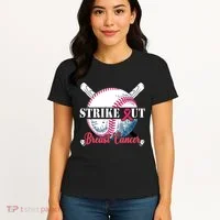 Strike Out Breast Cancer Baseball Women's T-Shirt thumb 4