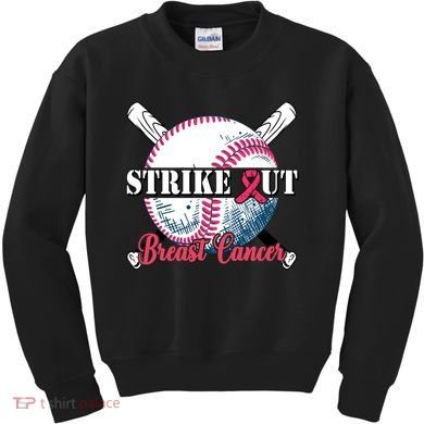 Strike Out Breast Cancer Baseball Kids Sweatshirt