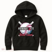 Strike Out Breast Cancer Baseball Kids Hoodie thumb 0