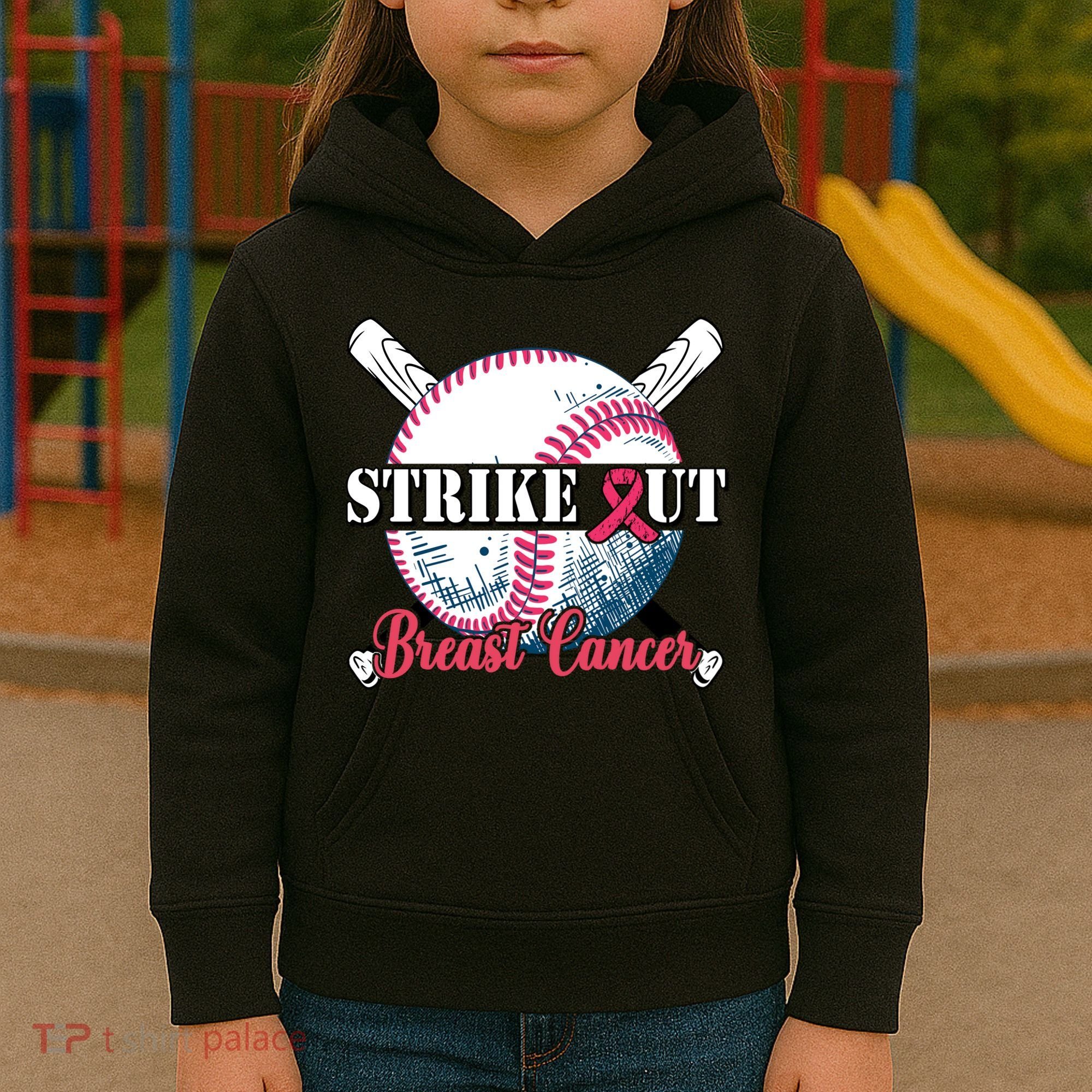 Strike Out Breast Cancer Baseball Kids Hoodie