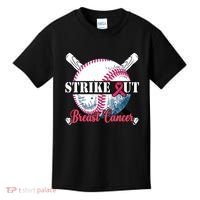 Strike Out Breast Cancer Baseball Kids T-Shirt thumb 0