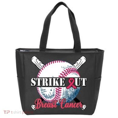 Strike Out Breast Cancer Baseball Tote Bag