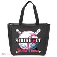 Strike Out Breast Cancer Baseball Tote Bag thumb 0