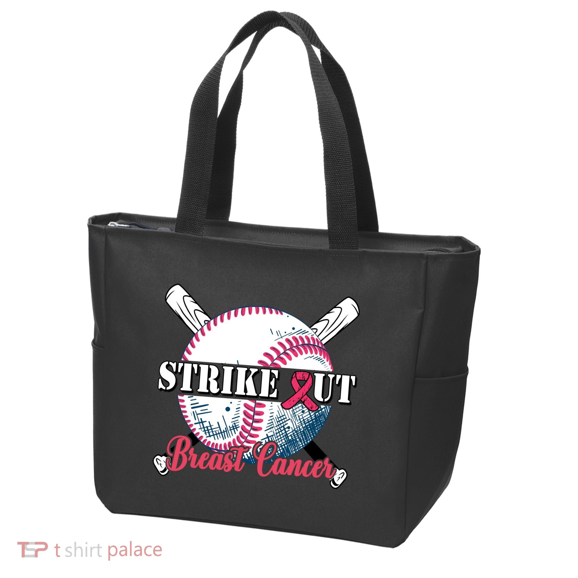 Strike Out Breast Cancer Baseball Tote Bag