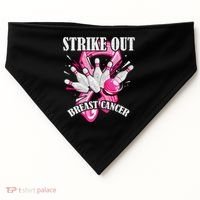 Strike Out Breast Cancer Awareness Bowling Fighter USA-Made Doggie Bandana thumb 0
