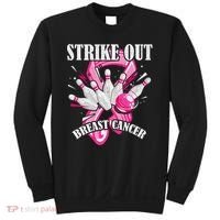 Strike Out Breast Cancer Awareness Bowling Fighter Sweatshirt thumb 0
