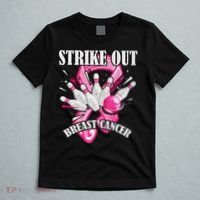 Strike Out Breast Cancer Awareness Bowling Fighter T-Shirt thumb 5