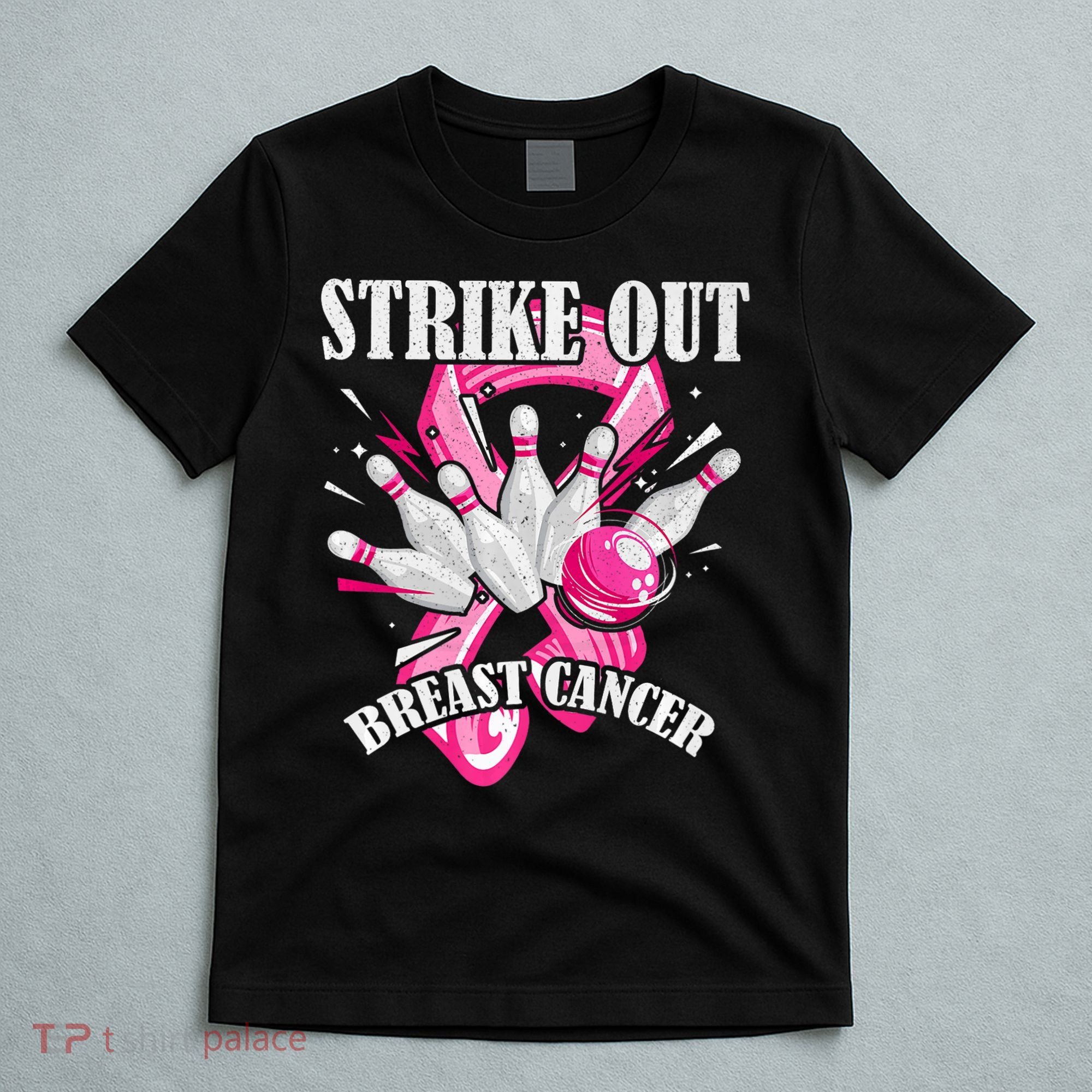 Strike Out Breast Cancer Awareness Bowling Fighter T-Shirt