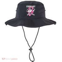 Strike Out Breast Cancer Awareness Bowling Fighter Bucket Hat thumb 0