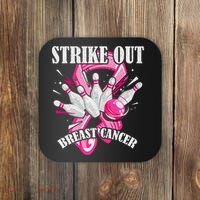 Strike Out Breast Cancer Awareness Bowling Fighter Coaster thumb 0