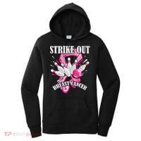 Strike Out Breast Cancer Awareness Bowling Fighter Women's Hoodie thumb 0