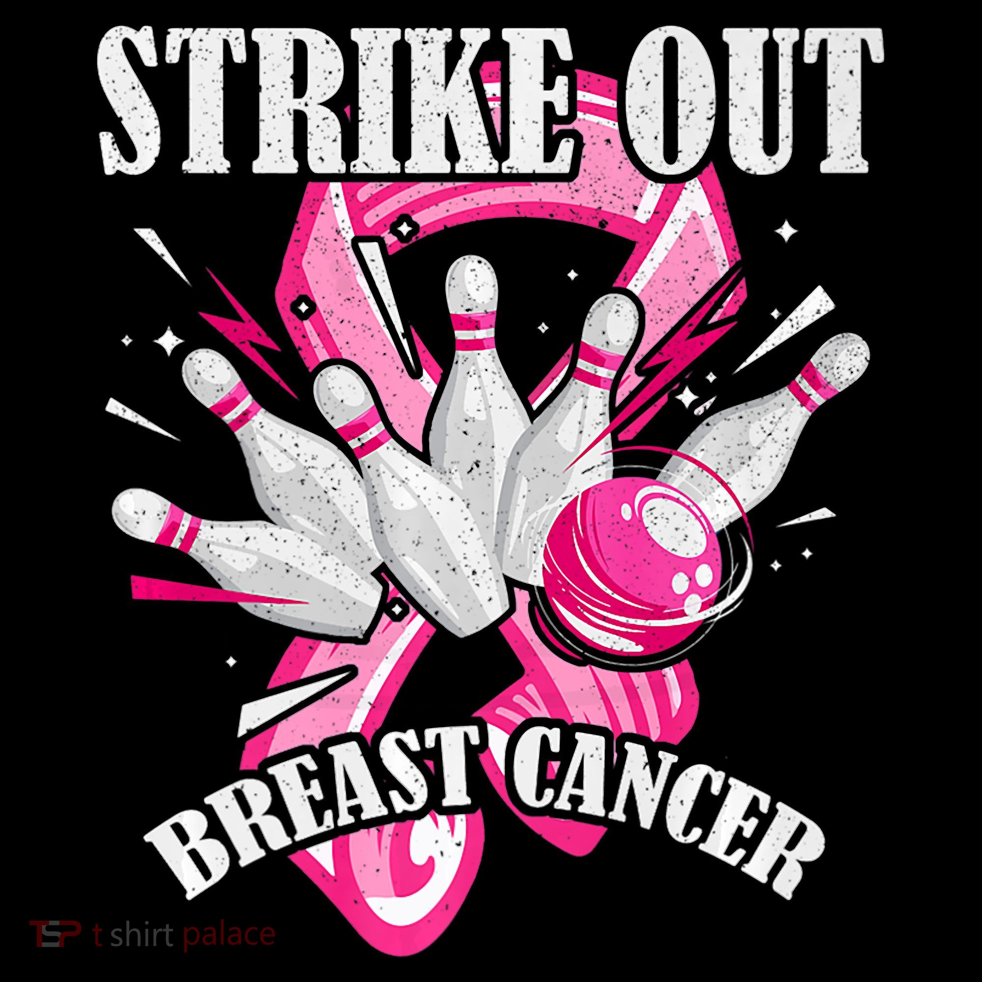 Strike Out Breast Cancer Awareness Bowling Fighter Women's Hoodie