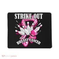 Strike Out Breast Cancer Awareness Bowling Fighter Mousepad thumb 0