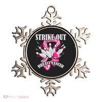 Strike Out Breast Cancer Awareness Bowling Fighter Ornament thumb 0