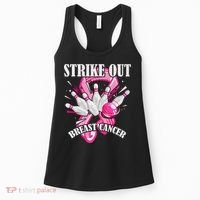 Strike Out Breast Cancer Awareness Bowling Fighter Women's Tank Top thumb 0