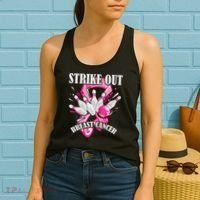 Strike Out Breast Cancer Awareness Bowling Fighter Women's Tank Top thumb 2