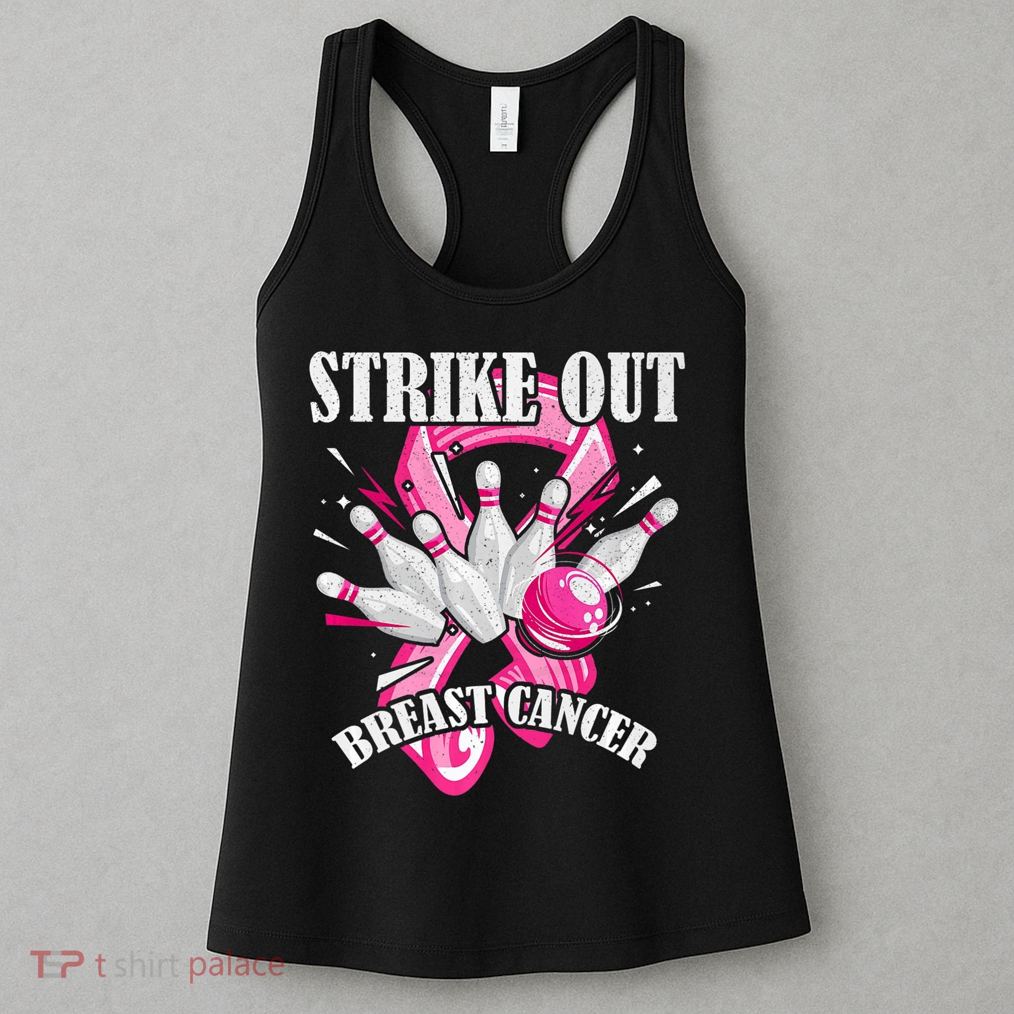 Strike Out Breast Cancer Awareness Bowling Fighter Women's Tank Top