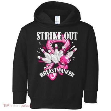 Strike Out Breast Cancer Awareness Bowling Fighter Toddler Hoodie
