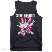 Strike Out Breast Cancer Awareness Bowling Fighter Tank Top thumb 0