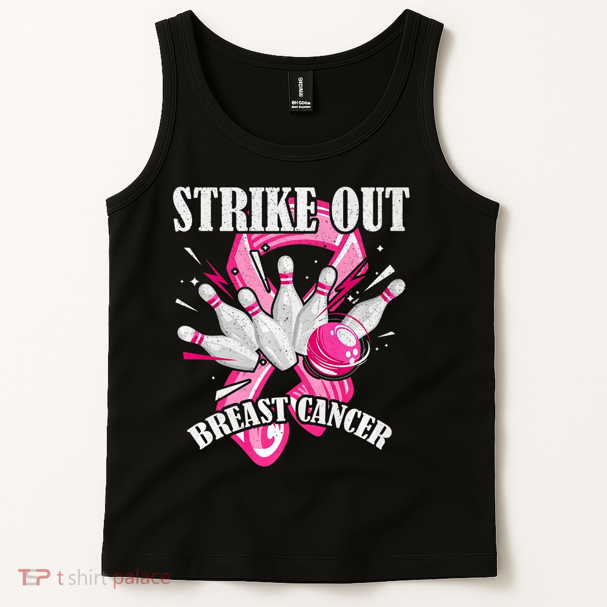 Strike Out Breast Cancer Awareness Bowling Fighter Tank Top