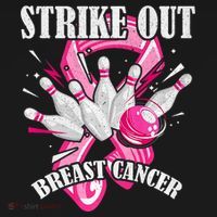 Strike Out Breast Cancer Awareness Bowling Fighter Women's Long Sleeve Shirt thumb 2
