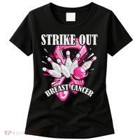 Strike Out Breast Cancer Awareness Bowling Fighter Women's T-Shirt thumb 0