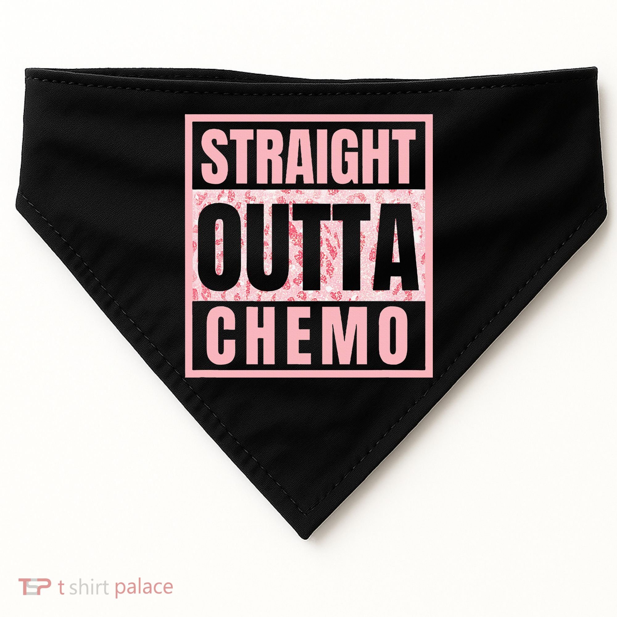 Straight Outta Chemo Funny Cancer Chemotherapy USA-Made Doggie Bandana