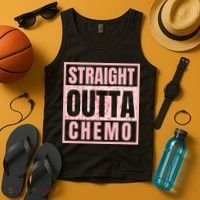 Straight Outta Chemo Funny Cancer Chemotherapy Tank Top thumb 4
