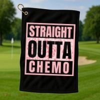 Straight Outta Chemo Funny Cancer Chemotherapy Golf Towel thumb 1