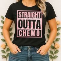 Straight Outta Chemo Funny Cancer Chemotherapy Women's T-Shirt thumb 2